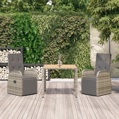 Tuinset Agathe - 3-delig - met kussens - grijs