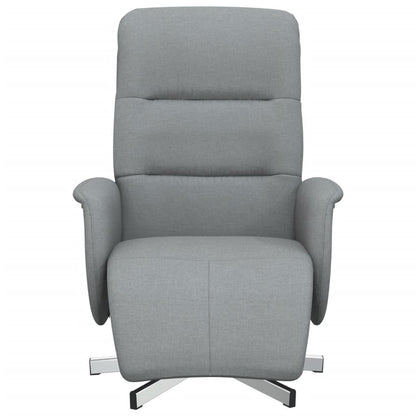 Fauteuil Annette - stof - met voetensteun - lichtgrijs