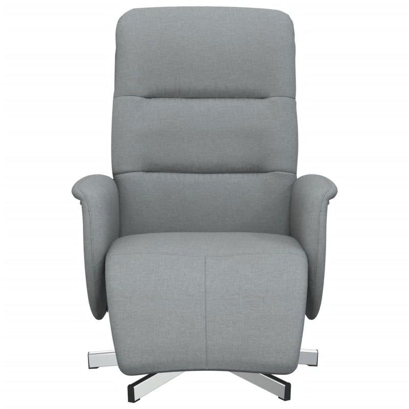 Fauteuil Annette - stof - met voetensteun - lichtgrijs