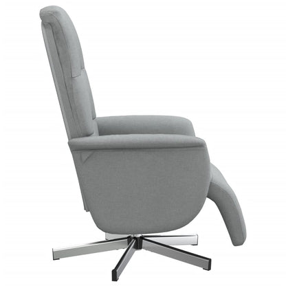 Fauteuil Annette - stof - met voetensteun - lichtgrijs