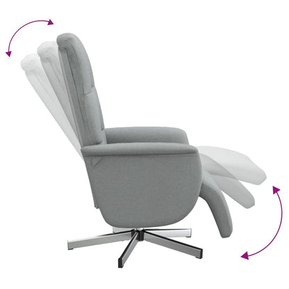 Fauteuil Annette - stof - met voetensteun - lichtgrijs