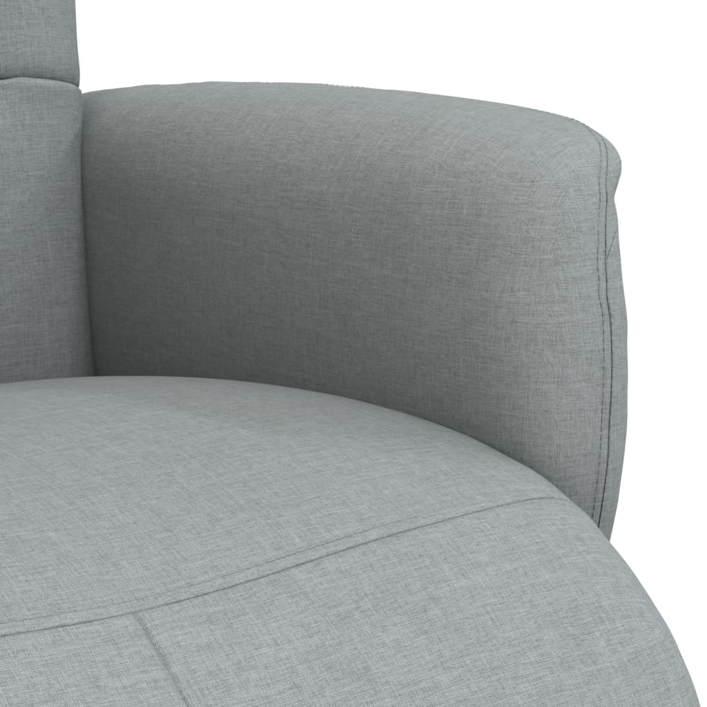 Fauteuil Annette - stof - met voetensteun - lichtgrijs