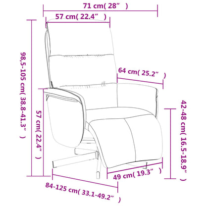 Fauteuil Annette - stof - met voetensteun - lichtgrijs