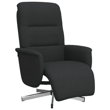 Fauteuil Annette - stof - met voetensteun - zwart