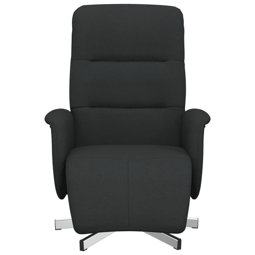 Fauteuil Annette - stof - met voetensteun - zwart