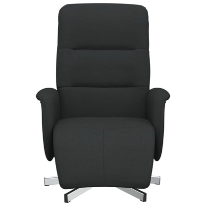 Fauteuil Annette - stof - met voetensteun - zwart