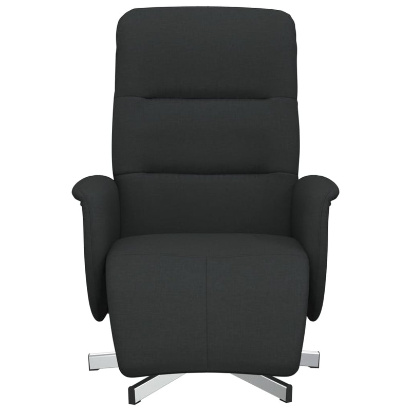 Fauteuil Annette - stof - met voetensteun - zwart