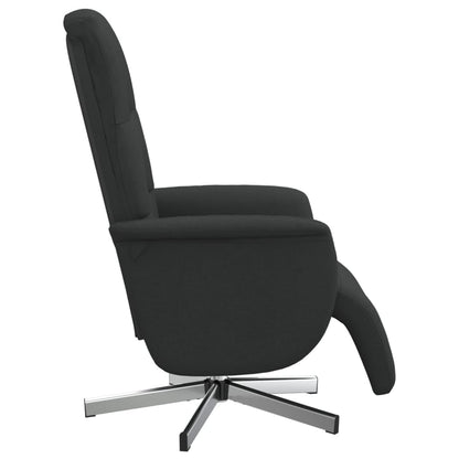 Fauteuil Annette - stof - met voetensteun - zwart