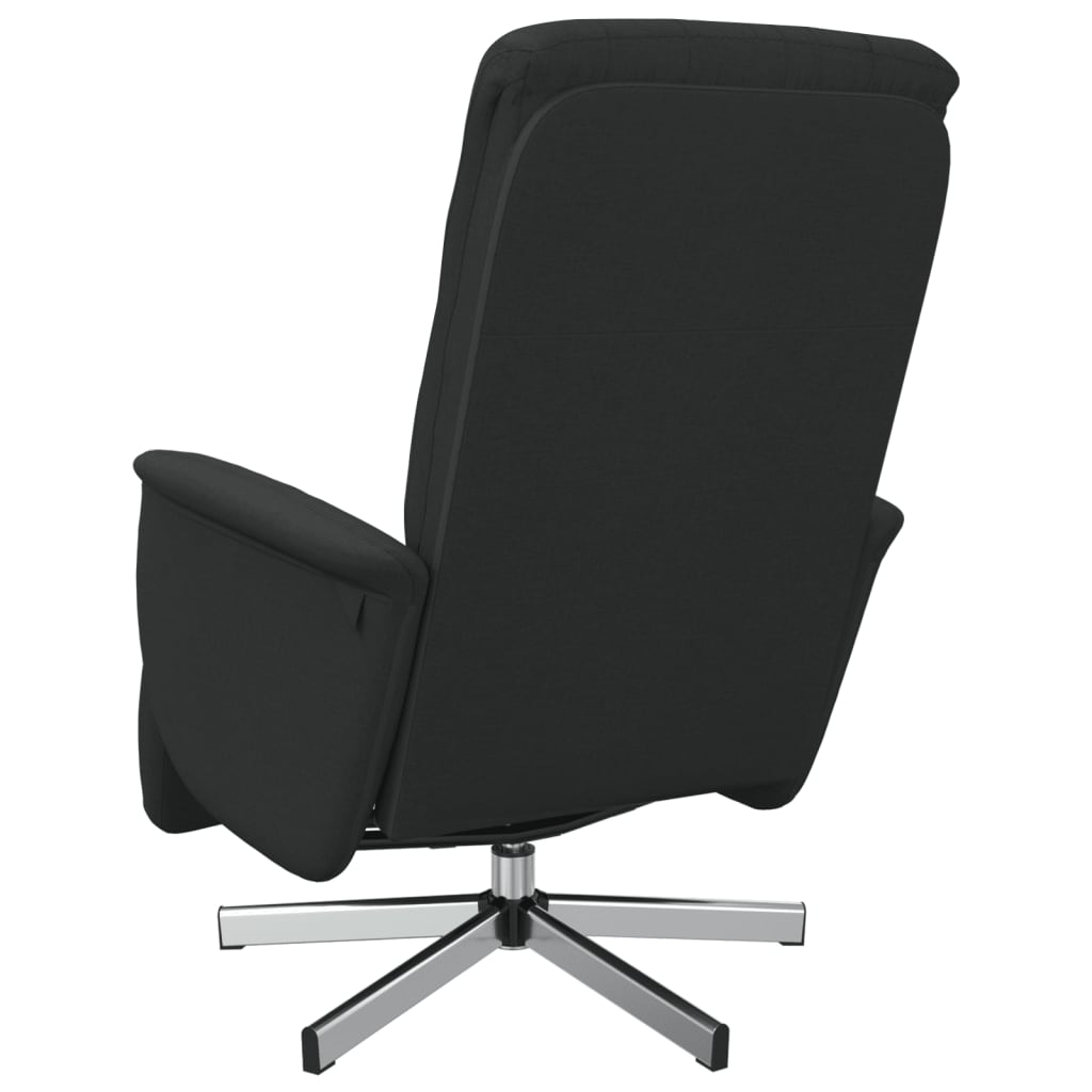 Fauteuil Annette - stof - met voetensteun - zwart