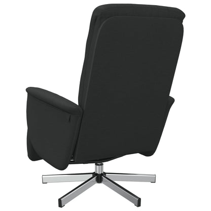 Fauteuil Annette - stof - met voetensteun - zwart