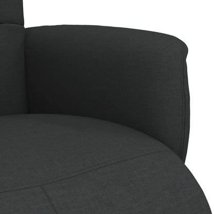 Fauteuil Annette - stof - met voetensteun - zwart