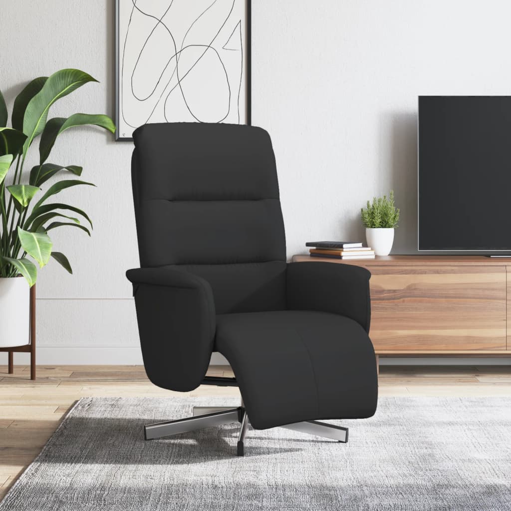 Fauteuil Annette - stof - met voetensteun - zwart