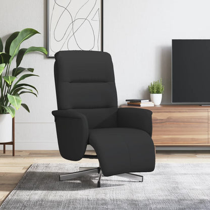 Fauteuil Annette - stof - met voetensteun - zwart