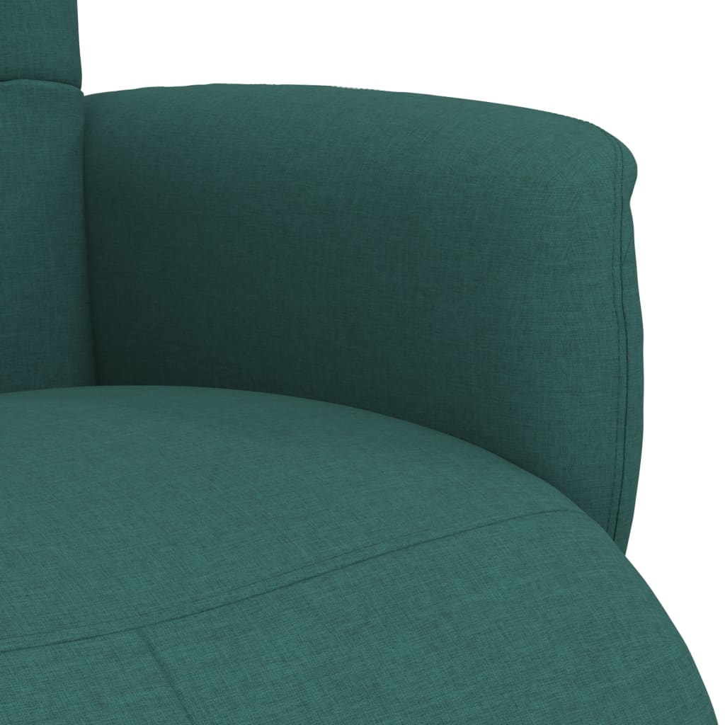 Fauteuil Annette - stof - met voetensteun - donkergroen