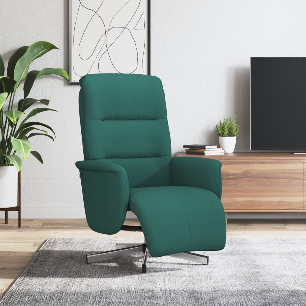 Fauteuil Annette - stof - met voetensteun - donkergroen