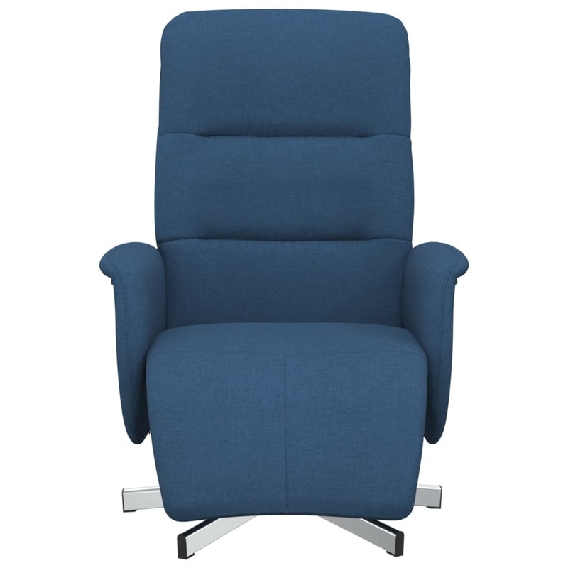 Fauteuil Annette - stof - met voetensteun - blauw