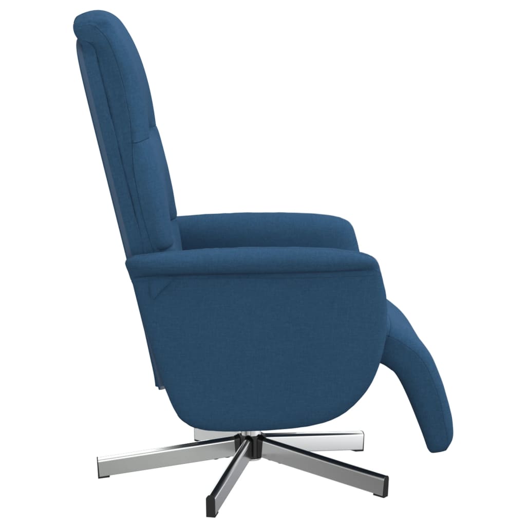 Fauteuil Annette - stof - met voetensteun - blauw