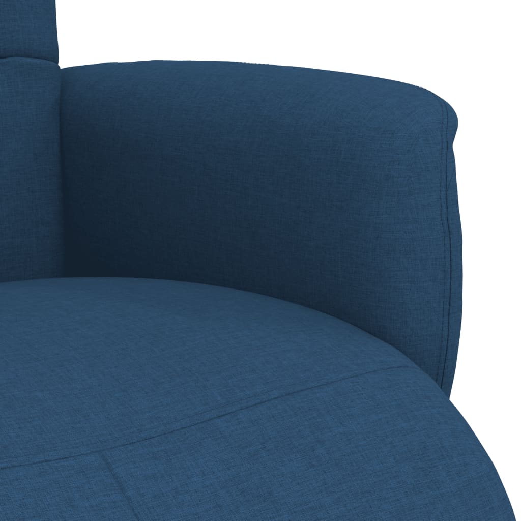 Fauteuil Annette - stof - met voetensteun - blauw