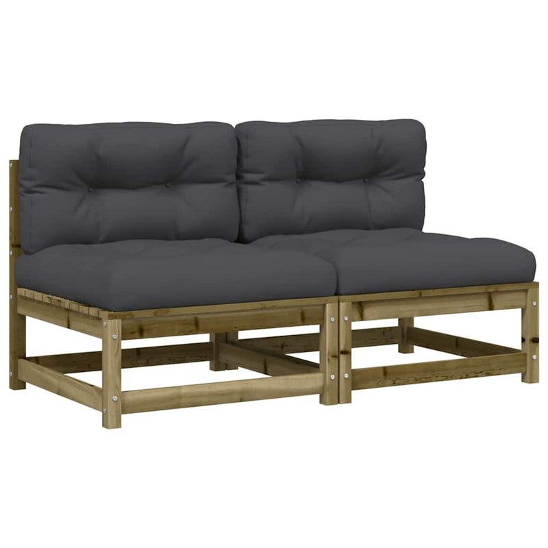 Tuinbank Sietske - 2 stuks - met kussens - naturel en antraciet – extra afbeelding