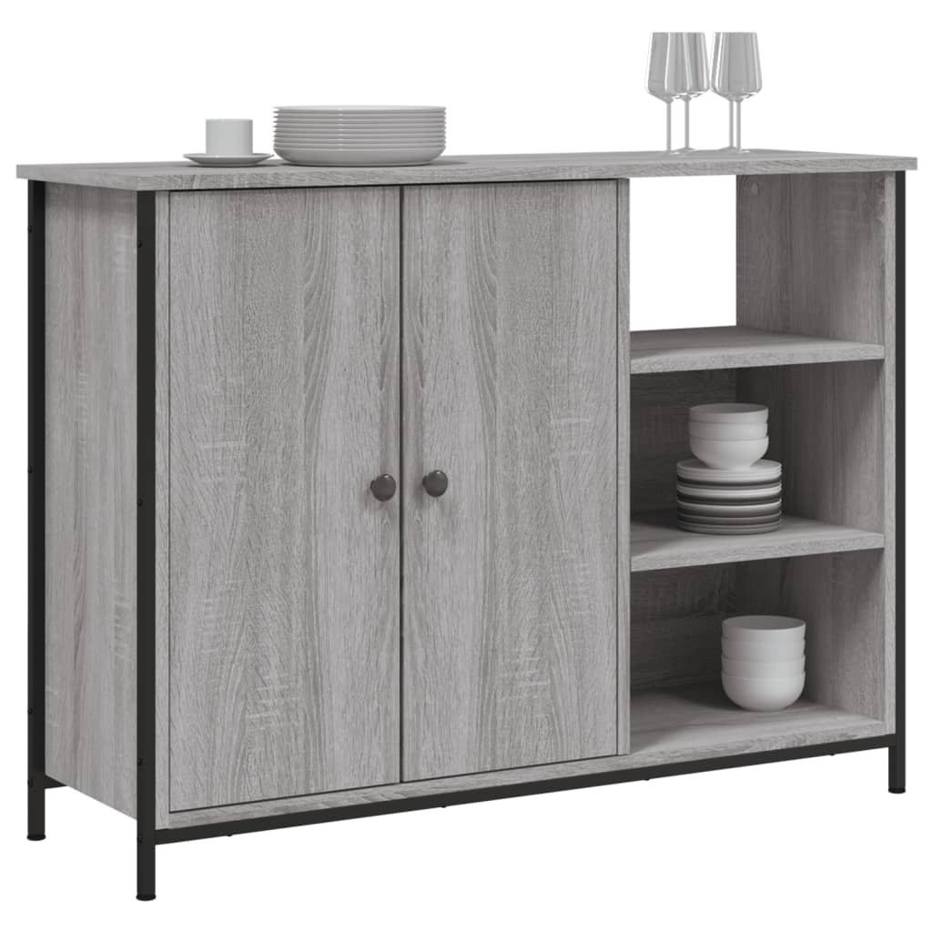 Dressoir Pepijn - bewerkt hout - grijs sonoma