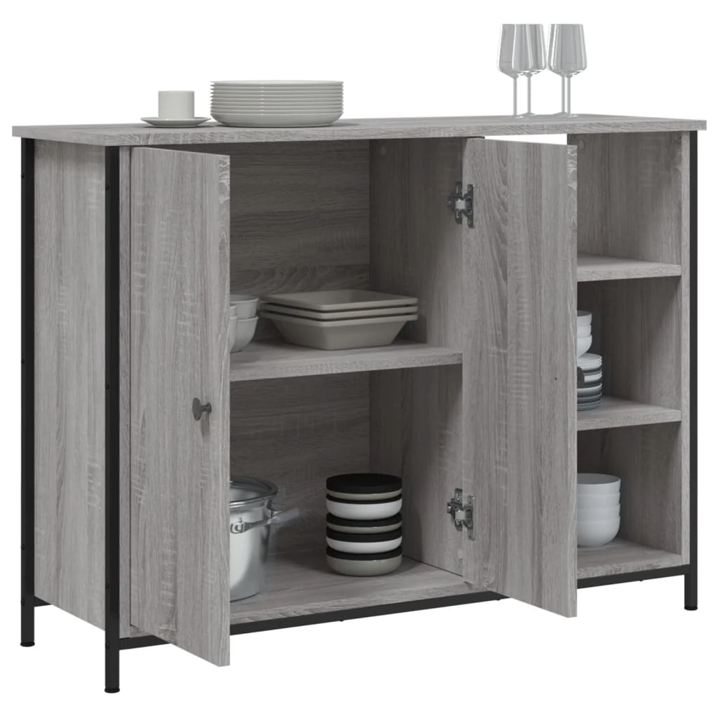 Dressoir Pepijn - bewerkt hout - grijs sonoma