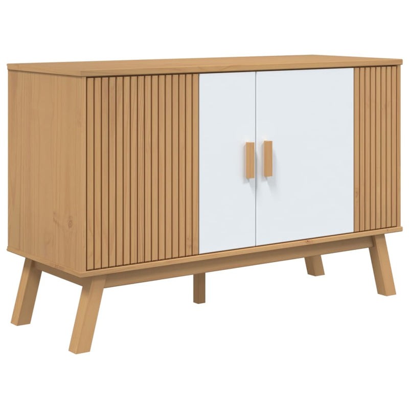 Dressoir Harm - massief grenenhout - wit en bruin – extra afbeelding
