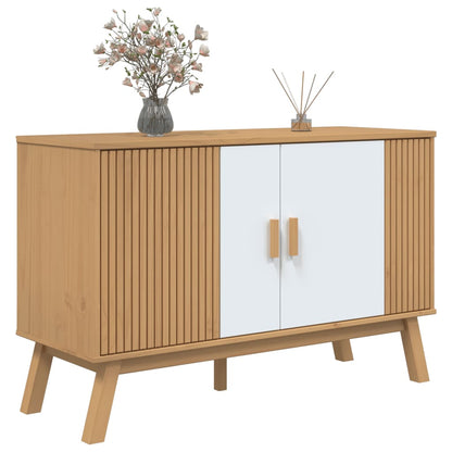 Dressoir Harm - massief grenenhout - wit en bruin
