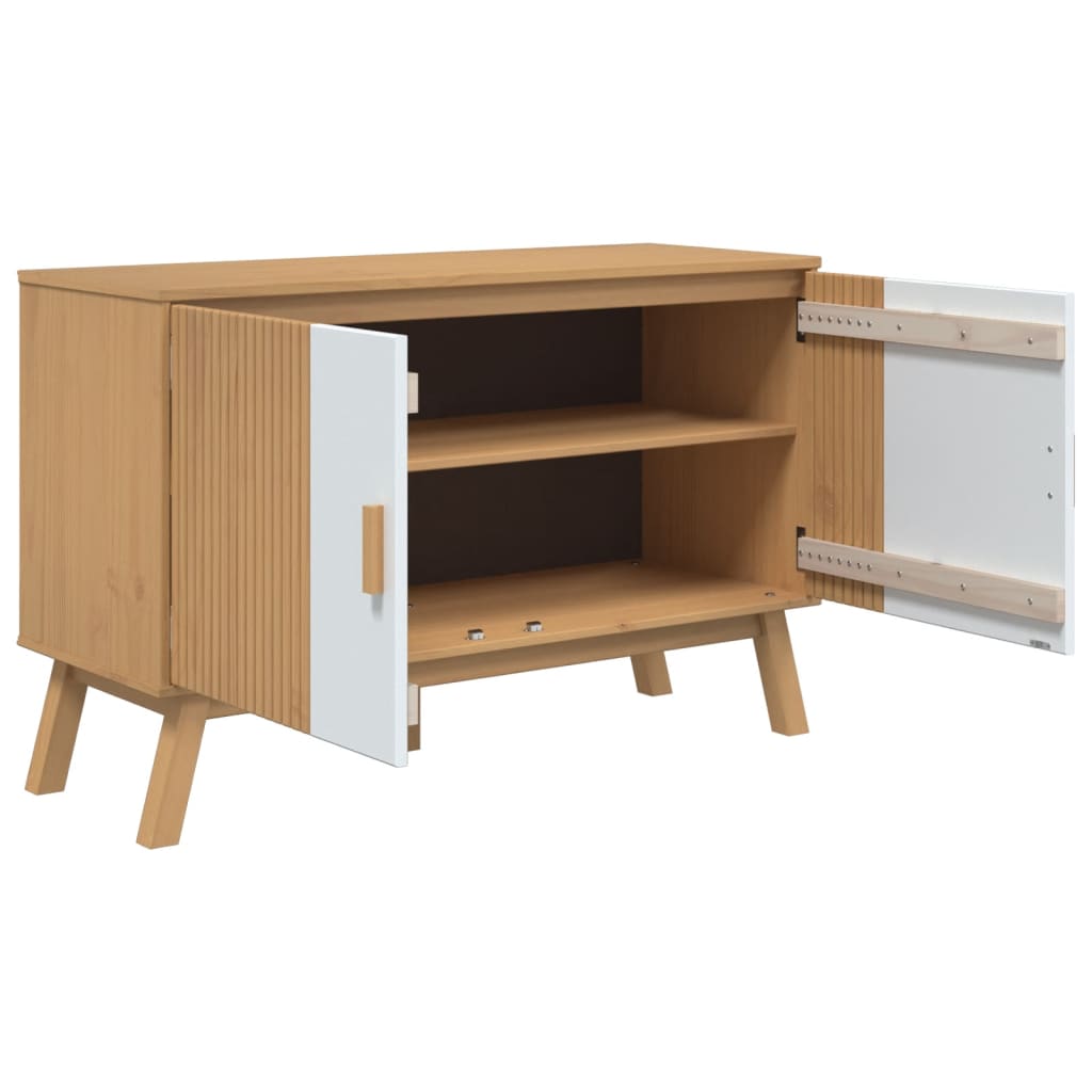 Dressoir Harm - massief grenenhout - wit en bruin