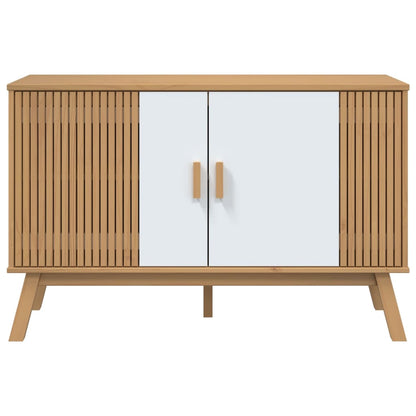 Dressoir Harm - massief grenenhout - wit en bruin