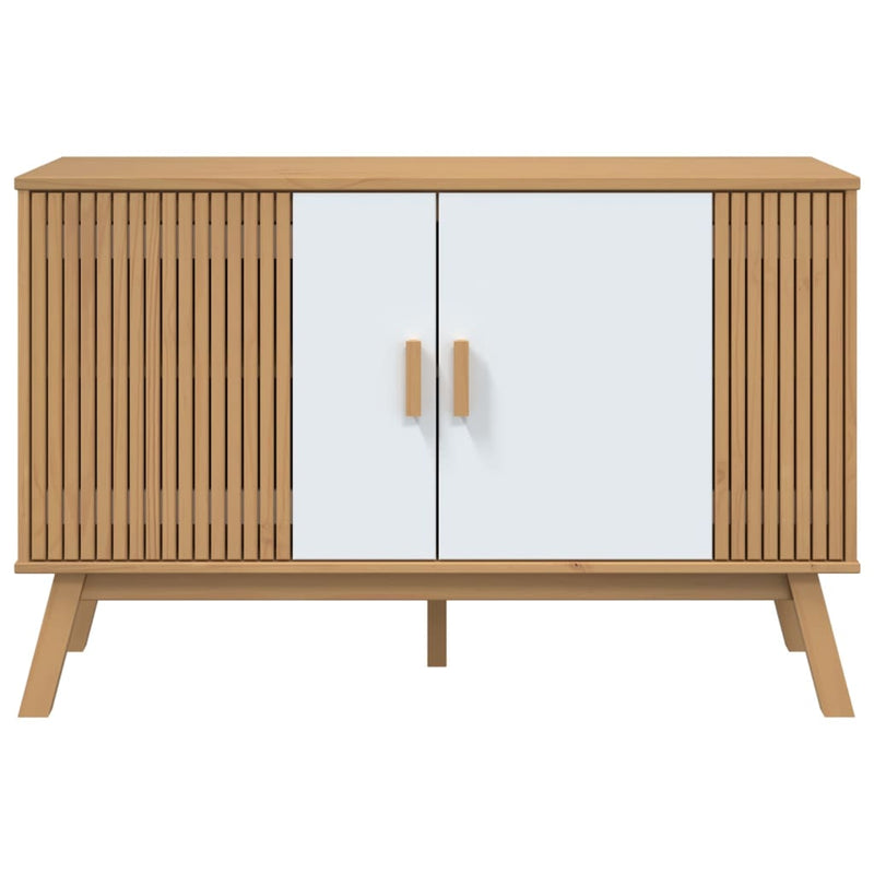 Dressoir Harm - massief grenenhout - wit en bruin