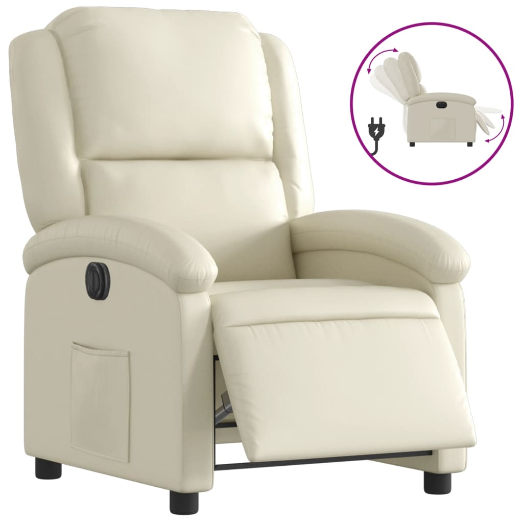 Fauteuil Karlijn - kunstleer - elektrisch verstelbaar - crème