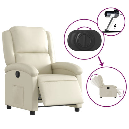 Fauteuil Karlijn - kunstleer - elektrisch verstelbaar - crème