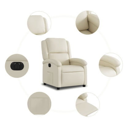 Fauteuil Karlijn - kunstleer - elektrisch verstelbaar - crème