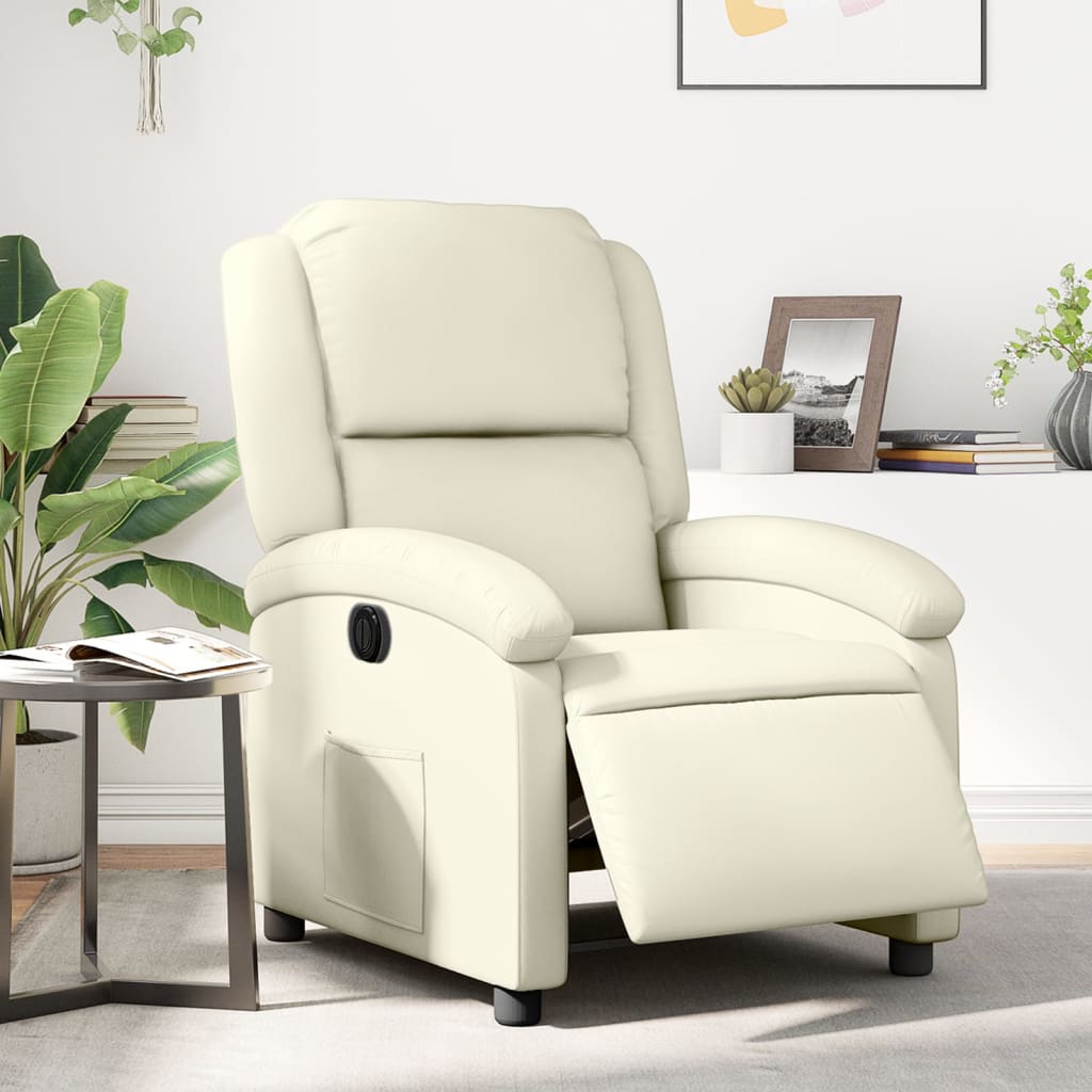 Fauteuil Karlijn - kunstleer - elektrisch verstelbaar - crème