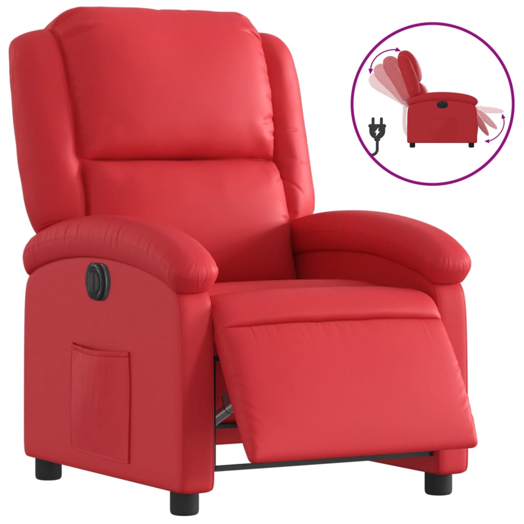 Fauteuil Karlijn - kunstleer - elektrisch verstelbaar - rood