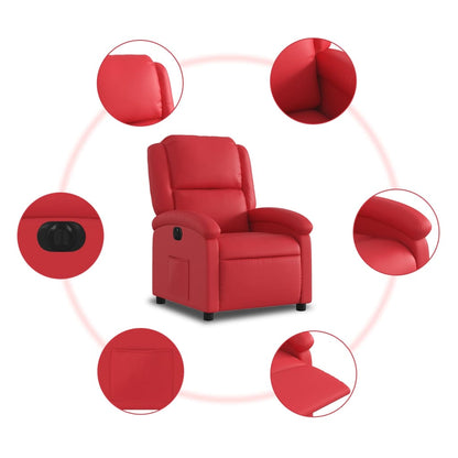 Fauteuil Karlijn - kunstleer - elektrisch verstelbaar - rood