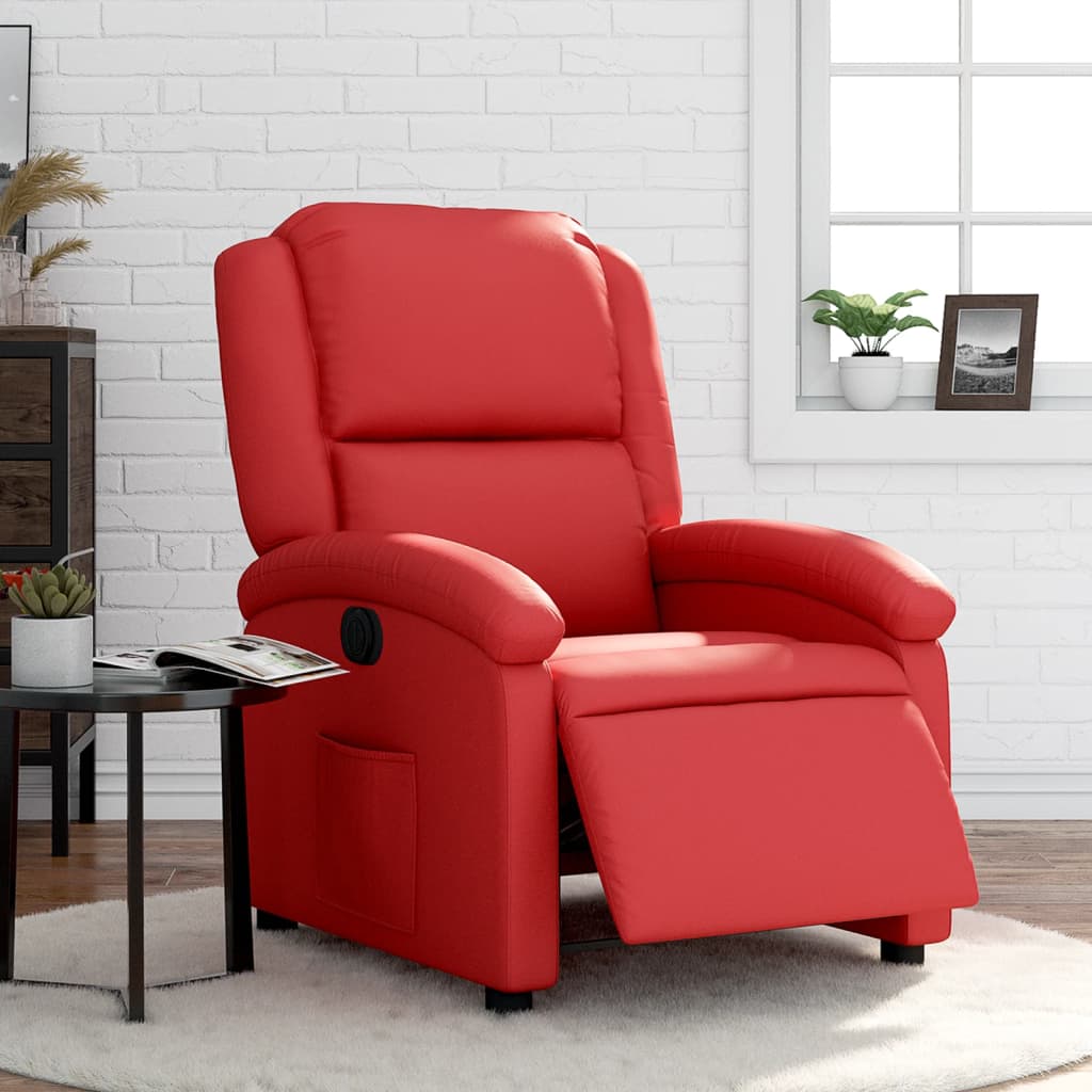 Fauteuil Karlijn - kunstleer - elektrisch verstelbaar - rood