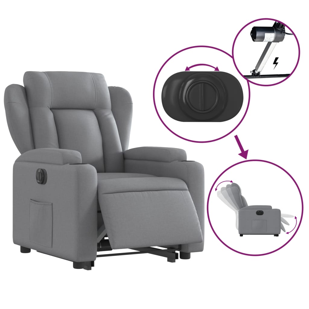Fauteuil Tom - elektrisch verstelbaar - lichtgrijs