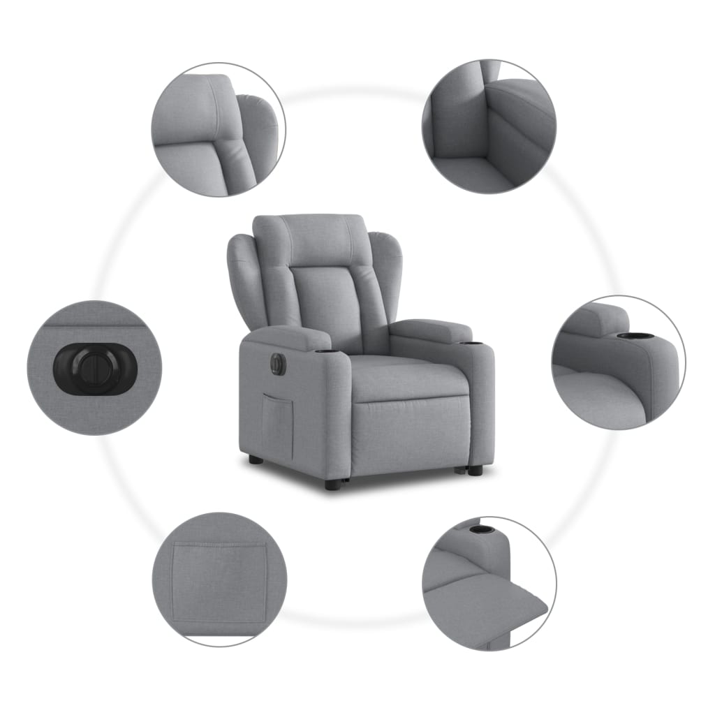 Fauteuil Tom - elektrisch verstelbaar - lichtgrijs