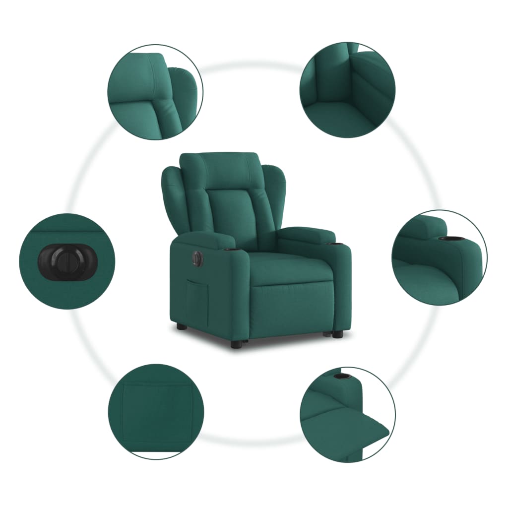 Fauteuil Tom - elektrisch verstelbaar - donkergroen