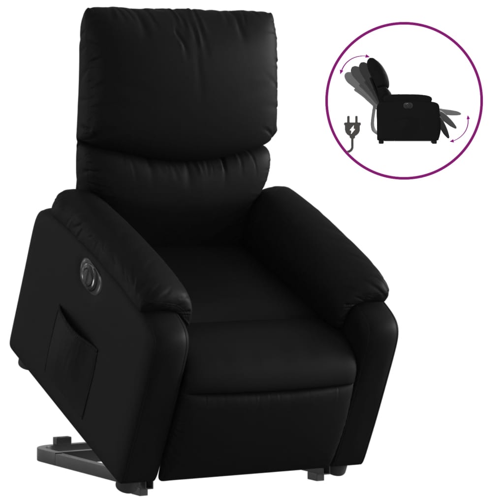 Fauteuil Ninthe - kunstleer - elektrisch - zwart