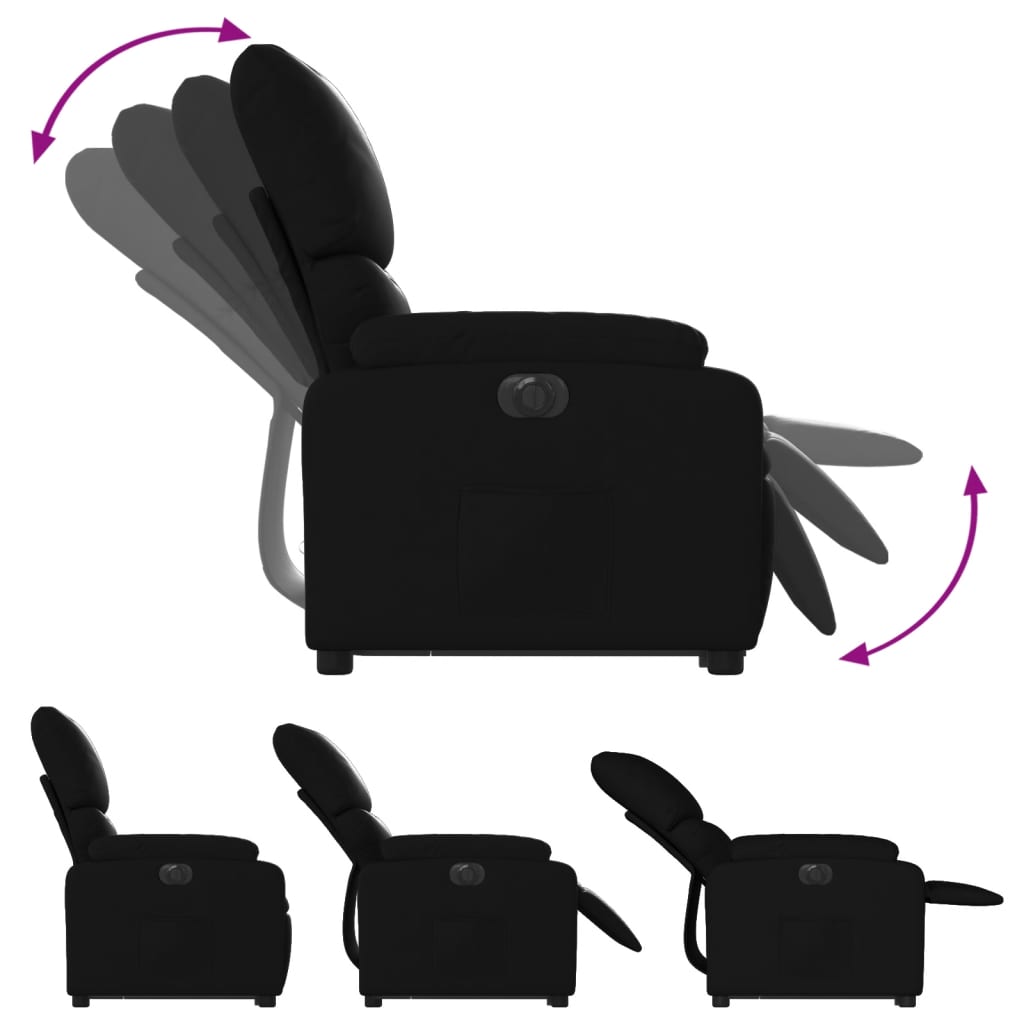 Fauteuil Ninthe - kunstleer - elektrisch - zwart