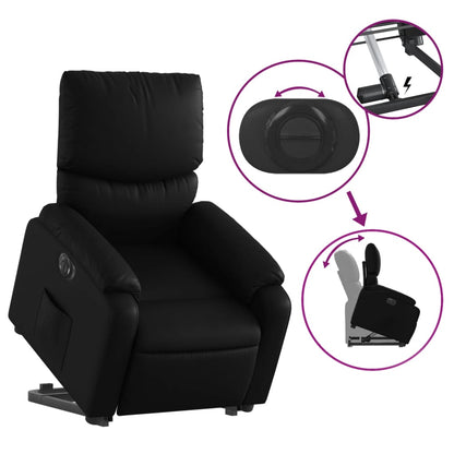 Fauteuil Ninthe - kunstleer - elektrisch - zwart
