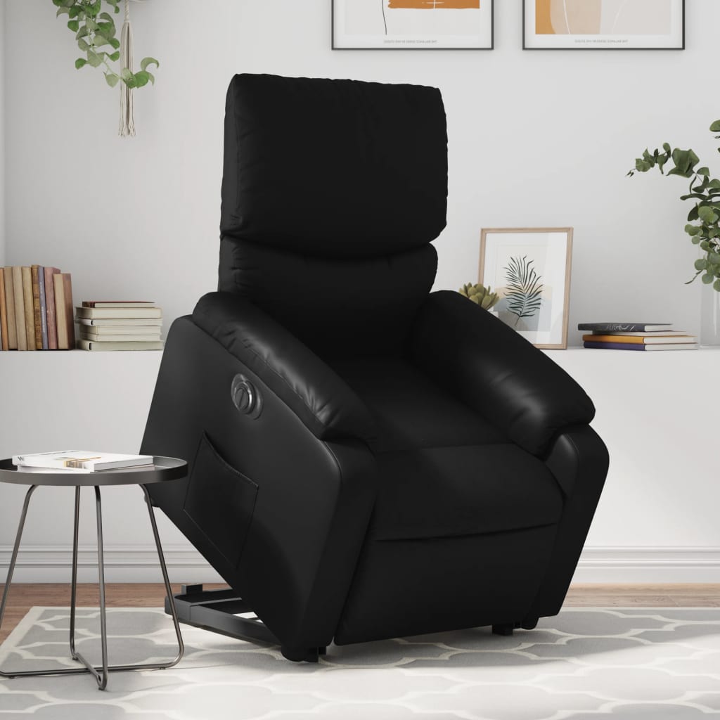 Fauteuil Ninthe - kunstleer - elektrisch - zwart
