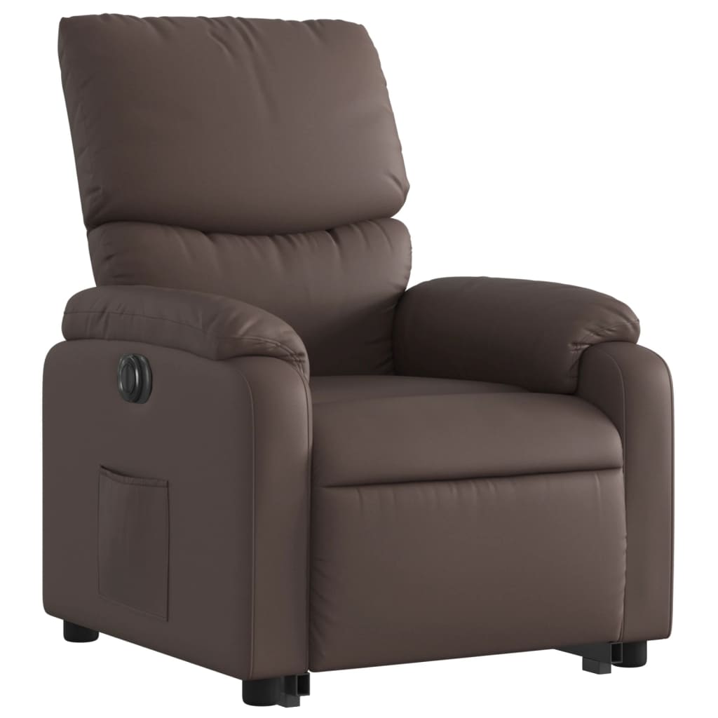 Fauteuil Ninthe - kunstleer - elektrisch - bruin