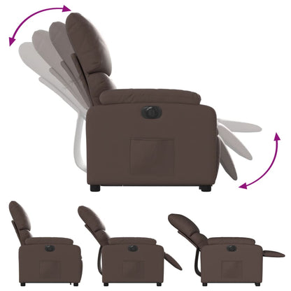 Fauteuil Ninthe - kunstleer - elektrisch - bruin