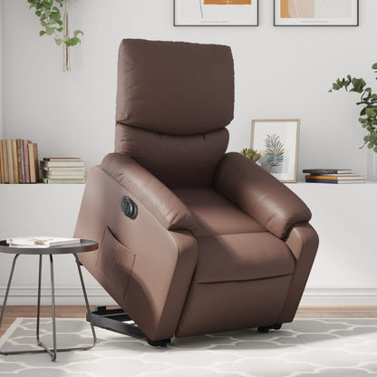 Fauteuil Ninthe - kunstleer - elektrisch - bruin