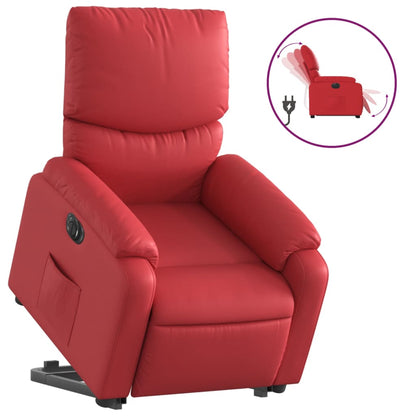 Fauteuil Ninthe - kunstleer - elektrisch - rood