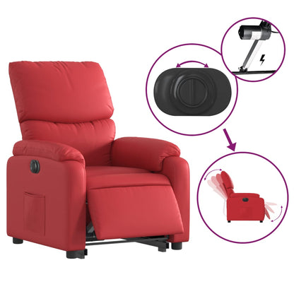 Fauteuil Ninthe - kunstleer - elektrisch - rood