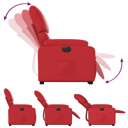 Fauteuil Ninthe - kunstleer - elektrisch - rood